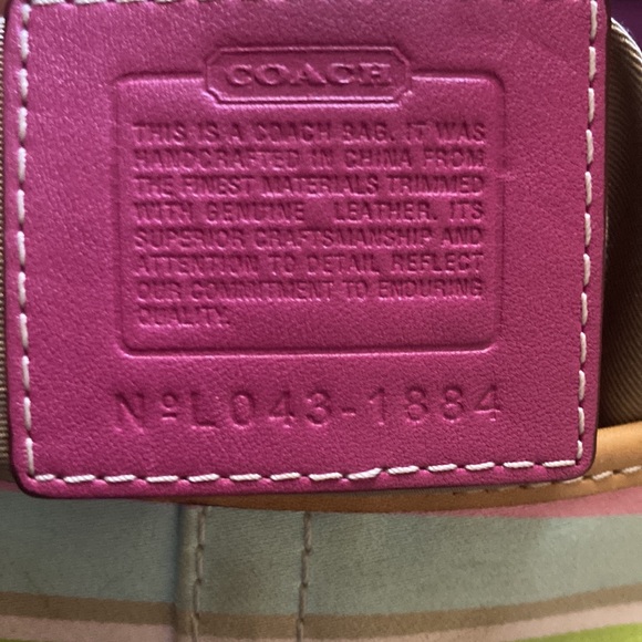 ❌SOLD❌Vintage Y2K Coach Striped Pink and Tan Women's Bag - Picture 5 of 5